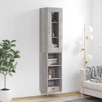 Berkfield Home Highboard Grey Sonoma 34.5x34x180 cm Engineered Wood