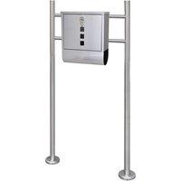 Berkfield Home Mailbox on Stand Stainless Steel in Silver
