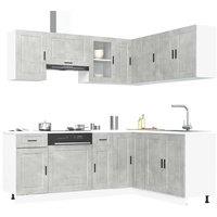Berkfield Home 11 Piece Kitchen Cabinet Set Porto Concrete Grey Engineered Wood