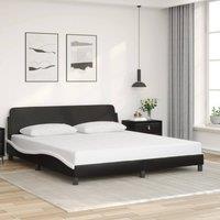 Berkfield Home Bed Frame without Mattress Black & White 180x200 cm Super King Faux Leather