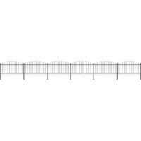 Berkfield Home Garden Fence with Spear Top Steel (1.25-1.5)x10.2 m Black