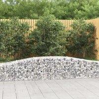 Berkfield Home Arched Gabion Baskets 3 pcs 400x50x40/60 cm Galvanised Iron in Silver