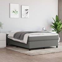 Berkfield Home Box Spring Bed Frame Dark Grey 135x190 cm Double Fabric