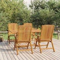 Berkfield Home 5 Piece Garden Dining Set Solid Wood Teak in Brown