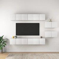 Berkfield Home TV Cabinets 8 pcs White Engineered Wood