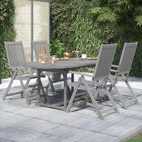 Berkfield Home 5 Piece Garden Dining Set Solid Wood Acacia in Grey
