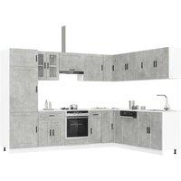 Berkfield Home 14 Piece Kitchen Cabinet Set Porto Concrete Grey Engineered Wood