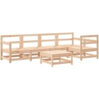 Berkfield Home 6 Piece Garden Lounge Set Solid Wood Pine in Brown