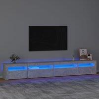 Berkfield Home TV Cabinet with LED Lights Concrete Grey 270x35x40 cm | Size: 270 x 35 x 40 cm