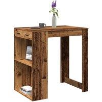 Berkfield Home Bar Table Old Wood 102x70x103.5 cm Engineered Wood in Brown