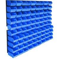 Berkfield Home 96 Piece Storage Bin Kit with Wall Panels Blue