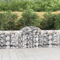 Berkfield Home Arched Gabion Baskets 25 pcs 200x50x80/100 cm Galvanised Iron in Silver