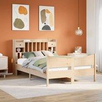 Berkfield Home Bed Frame without Mattress 140x200 cm Solid Wood Pine in Brown