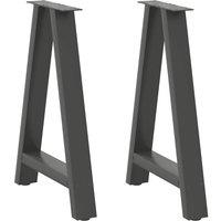 Berkfield Home Coffee Table Legs A-Shaped 2 pcs Anthracite 60x(72-73) cm Steel in Black