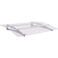 Berkfield Home Door Canopy Silver & Transparent 150x90 cm PET in Clear