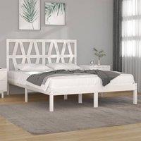 Berkfield Home Bed Frame White Solid Wood Pine 120x200 cm | Size: Small Double