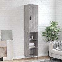 Berkfield Home Highboard Grey Sonoma 34.5x34x180 cm Engineered Wood