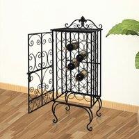 Berkfield Home Wine Rack for 28 Bottles Metal in Black