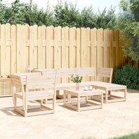 Berkfield Home 5 Piece Garden Lounge Set Solid Wood Pine in Brown