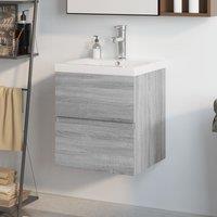 Berkfield Home Sink Cabinet with Built-in Basin Grey Sonoma Engineered Wood