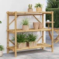 Berkfield Home 3-Layer Shelf 100x40x90 cm Bamboo in Brown | Size: 100 x 40 x 90 cm
