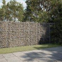Berkfield Home Gabion Basket with Cover 300x100x150 cm Galvanised Iron in Silver | Size: 300 x 100 x 150 cm