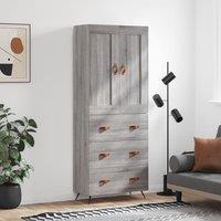 Berkfield Home Highboard Grey Sonoma 69.5x34x180 cm Engineered Wood