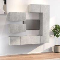 Berkfield Home 6 Piece TV Cabinet Set Concrete Grey Engineered Wood