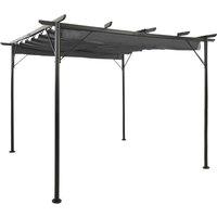 Berkfield Home Pergola with Retractable Roof Anthracite 3x3 m Steel 180 g/m in Black