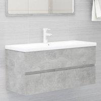 Berkfield Home Sink Cabinet with Built-in Basin Concrete Grey Engineered Wood