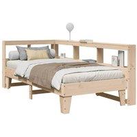 Berkfield Home Bookcase Bed without Mattress 90x200cm Solid Wood Pine in Brown | Size: 90x200 cm