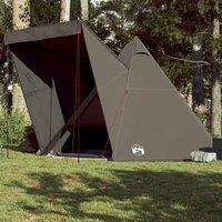 Berkfield Home Family Tent Tipi 6-Person Brown Waterproof