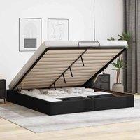 Berkfield Home Ottoman Bed Frame without Mattress Black Super King Faux Leather