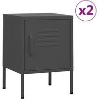 Berkfield Home Nightstands 2 pcs Anthracite 35x35x51 cm Steel | Size: 35 x 35 x 51 cm