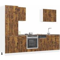 Berkfield Home 7 Piece Kitchen Cabinet Set Kalmar Smoked Oak Engineered Wood in Brown