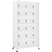 Berkfield Home Locker Cabinet with 18 Compartments Metal 90x40x180 cm in Grey | Size: 90 x 40 x 180 cm