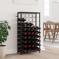 Berkfield Home Wine Rack for 45 Bottles Black 54x18x100 cm Wrought Iron | Size: 54 x 18 x 100 cm
