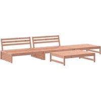Berkfield Home 4 Piece Garden Lounge Set Solid Wood Douglas in Brown