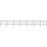 Berkfield Home Garden Fence with Spear Top Steel 11.9x1.2 m Black