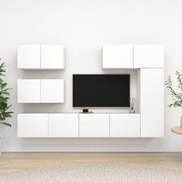 Berkfield Home 6 Piece TV Cabinet Set White Engineered Wood