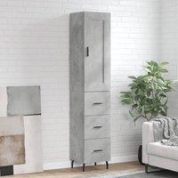 Berkfield Home Highboard Concrete Grey 34.5x34x180 cm Engineered Wood