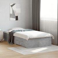 Berkfield Home Bed Frame with Drawers without Mattress Concrete Grey 90x200 cm