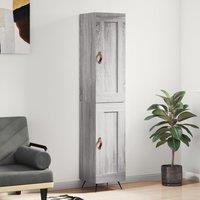 Berkfield Home Highboard Grey Sonoma 34.5x34x180 cm Engineered Wood
