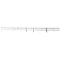 Berkfield Home Garden Fence with Spear Top Steel 15.3x0.8 m Black