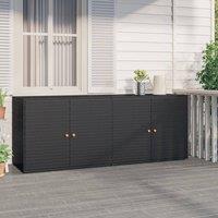 Berkfield Home Garden Storage Cabinet Black 198x55.5x80 cm Poly Rattan