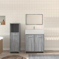 Berkfield Home 3 Piece Bathroom Furniture Set Grey Sonoma Engineered Wood