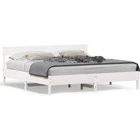 Berkfield Home Bed Frame without Mattress White 180x200 cm Super King Solid Wood Pine