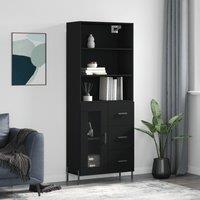 Berkfield Home Highboard Black 69.5x34x180 cm Engineered Wood