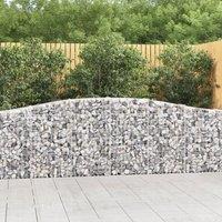 Berkfield Home Arched Gabion Baskets 6 pcs 400x30x80/100 cm Galvanised Iron in Silver