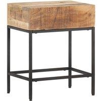 Berkfield Home Side Table 40x30x50 cm Solid Rough Mango Wood in Brown | Size: 40 x 30 x 50 cm